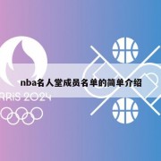 nba名人堂成员名单的简单介绍