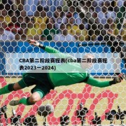 CBA第二阶段赛程表(cba第二阶段赛程表2023一2024)