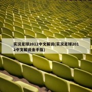 实况足球2012中文解说(实况足球2012中文解说金手指)