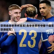获得南非世界杯冠军(南非世界杯中哪个国家获得冠军)